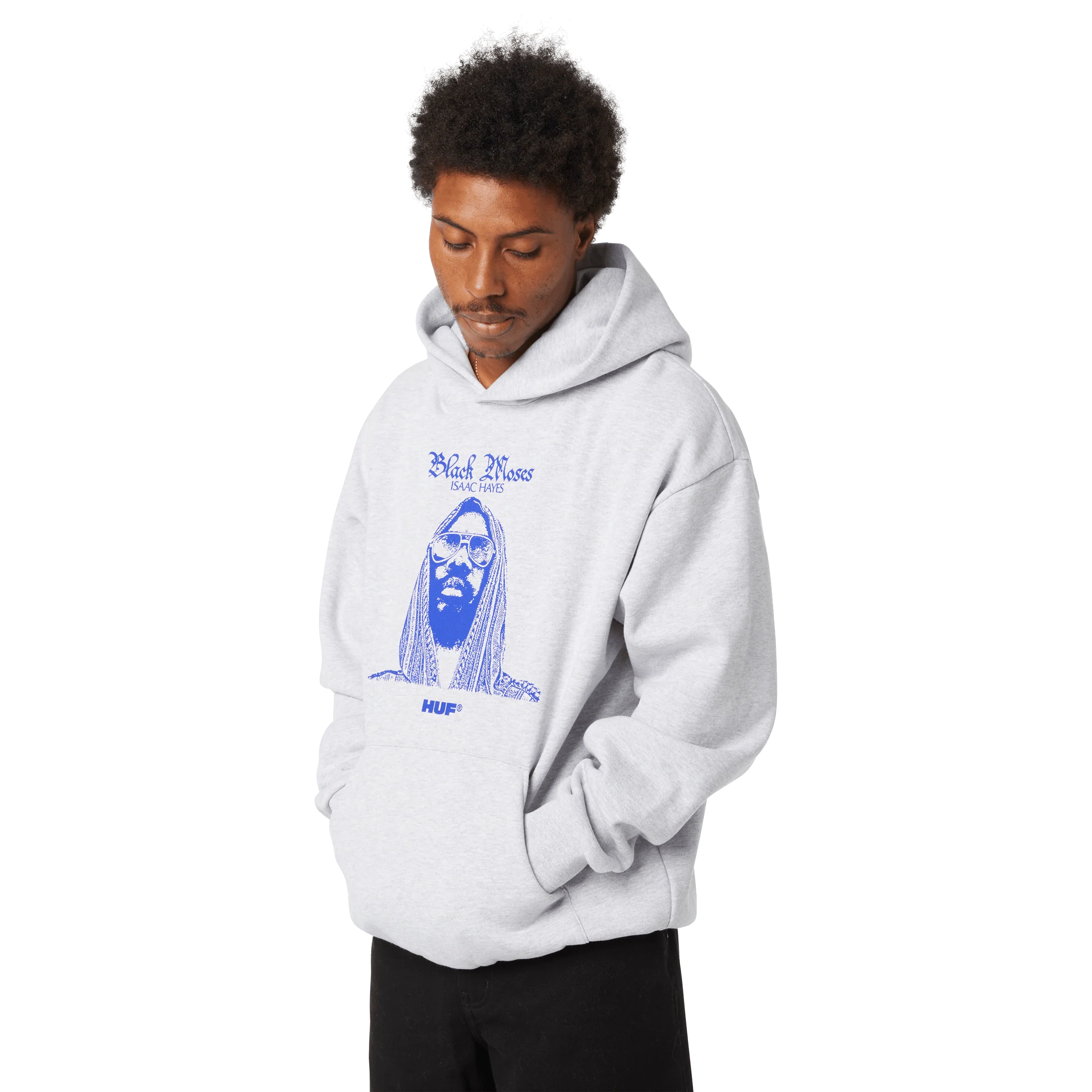 HUF x Isaac Hayes Black Moses Heavyweight Pullover Hoodie