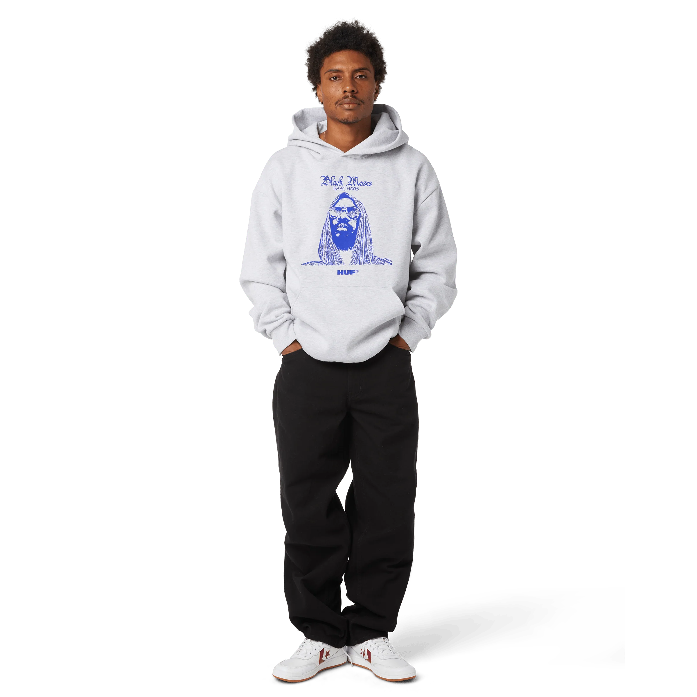HUF x Isaac Hayes Black Moses Heavyweight Pullover Hoodie