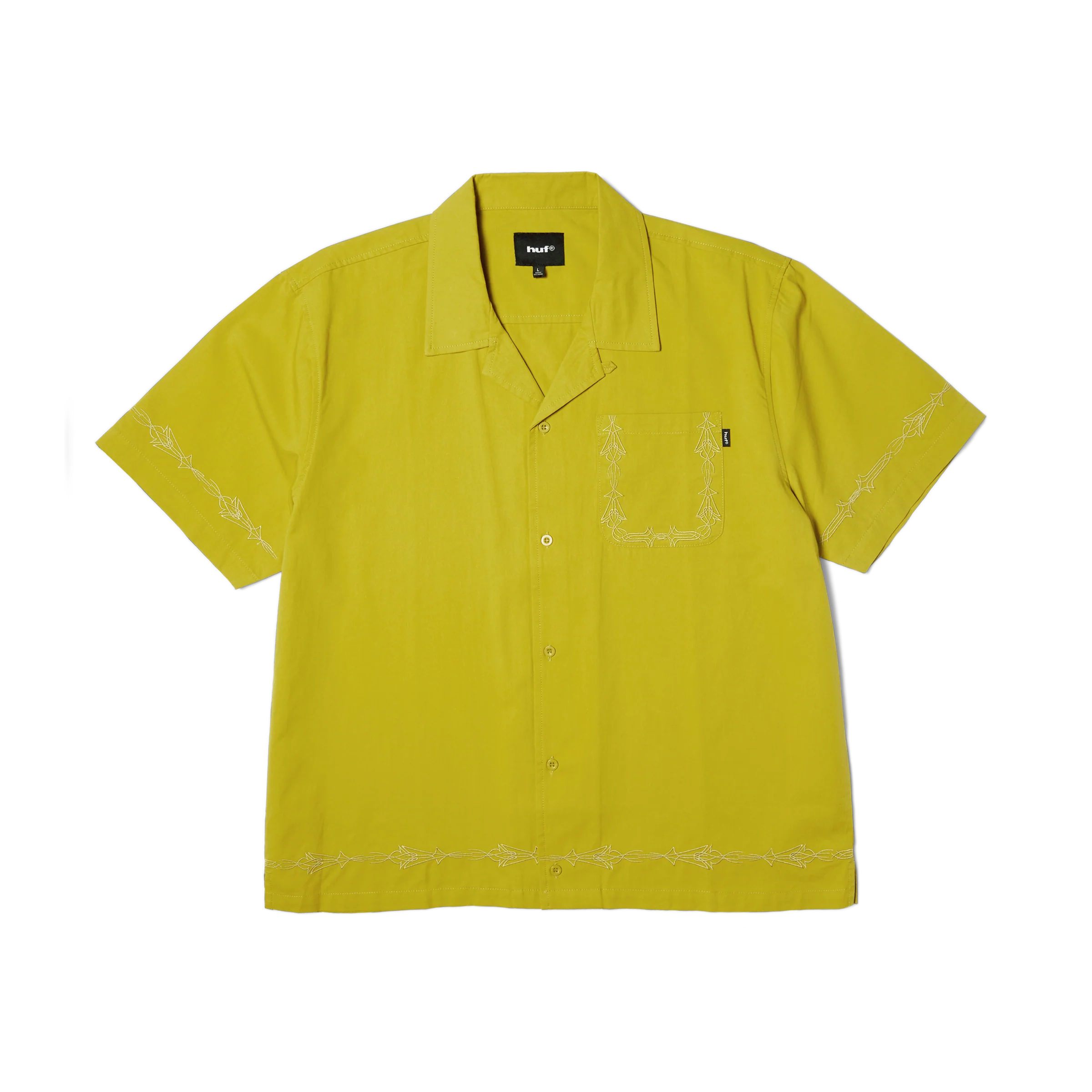 Pinstripe Embroidered Resort Shirt